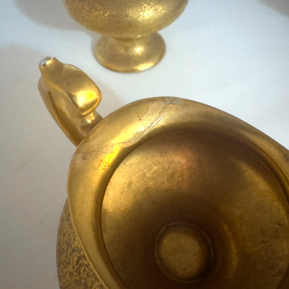 Vintage Stouffers Limoge Cream and Open Sugar Gold Plated *Repaired* - Picture 5 of 9